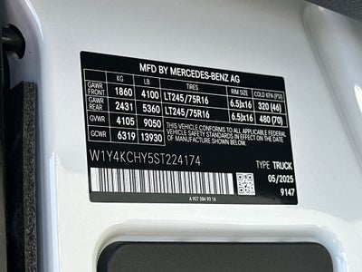 2025 Mercedes-Benz Sprinter 2500 Cargo 170 WB High Roof