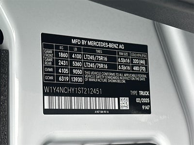 2025 Mercedes-Benz Sprinter 2500 Cargo 170 WB High Roof