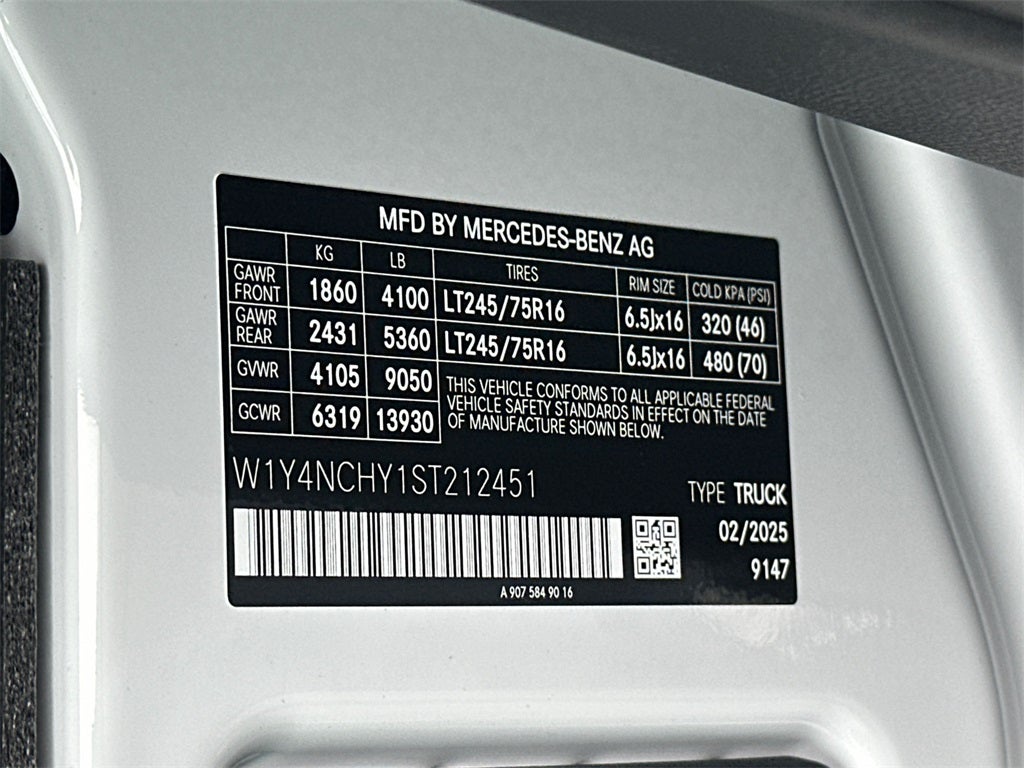 2025 Mercedes-Benz Sprinter 2500 Cargo 170 WB High Roof