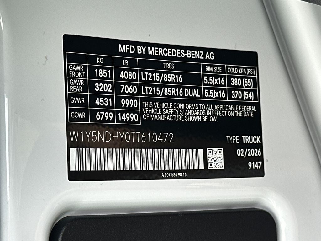 2026 Mercedes-Benz Sprinter 3500 Cargo 170 WB Extended