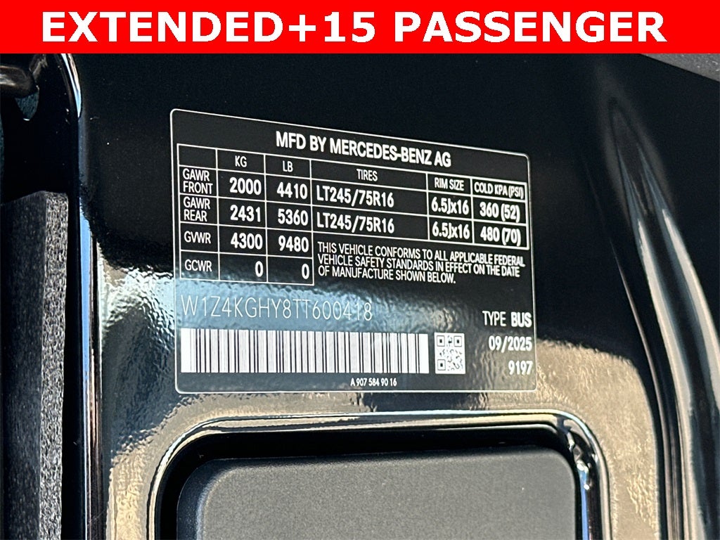 2026 Mercedes-Benz Sprinter 2500 Passenger 170 WB High Roof